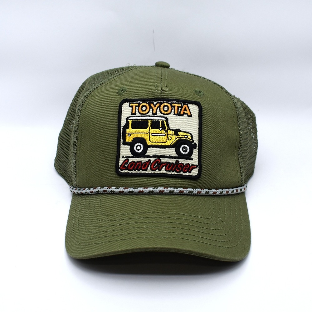 Toyota Land Cruiser Rope Mesh Trucker Snapback Hat Cap Olive Green Official NEW